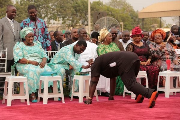 Among Nigeria's Yoruba people, prostrating is the mode of greeting elders