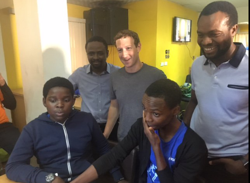 Zuck with young geeks