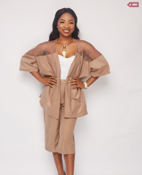 The Bolanle Nude Suede Coord Set