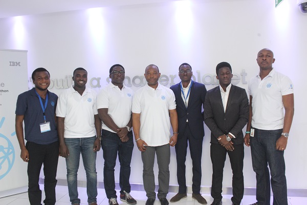 winning-team-cognibank-with-ibm-faculty-henry-ideozu-group-head_-research-development-and-innovation-at-heritage-bank-ibm_-cognihack-lagos-2016