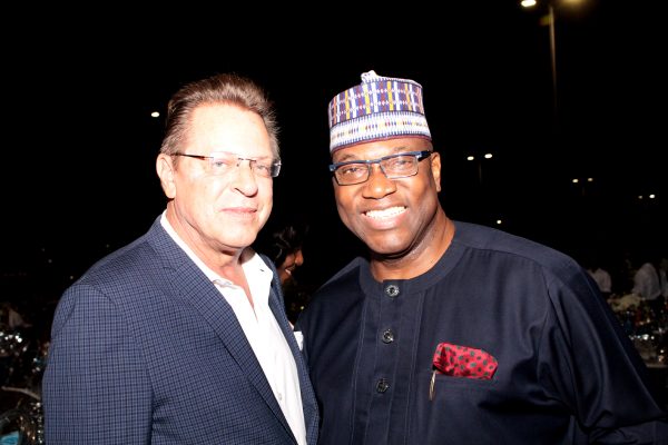 US consul general, Lagos, John Bray and Chairman, Channels Television, Tony Momoh..
