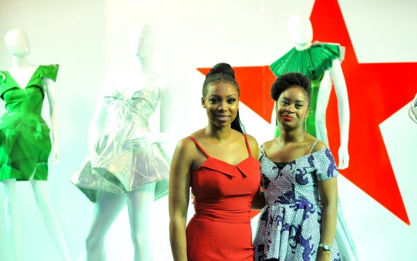 africa inspiredBolanle Olukanni and Amina Jagun Asst Brand Manager, Heineken at the Heineken Lagos Fashion And Design Week 2017