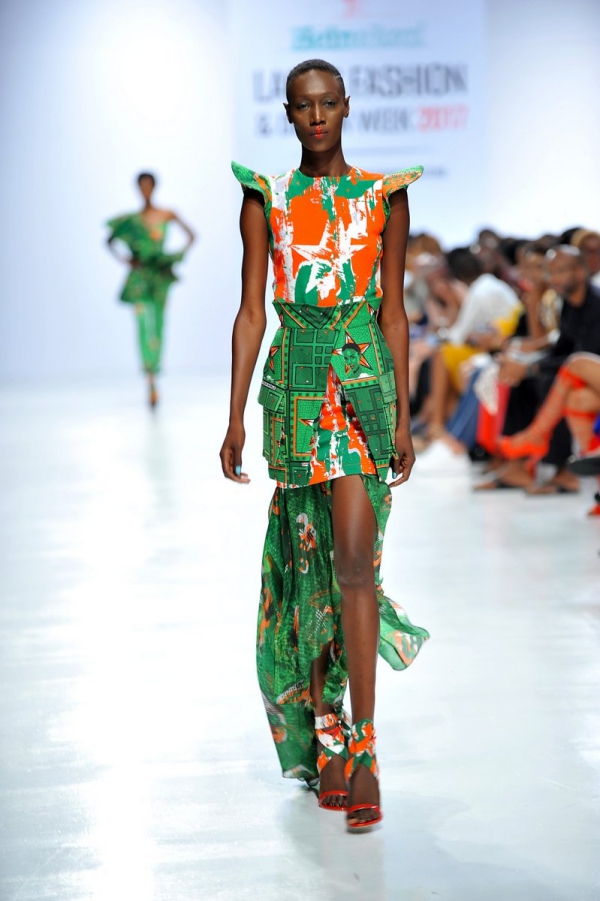 africa inspiredModel wearing a piece from the Africa Inspired Fashion by Heineken at the Heineken Lagos Fashion And Design Week 2017 013