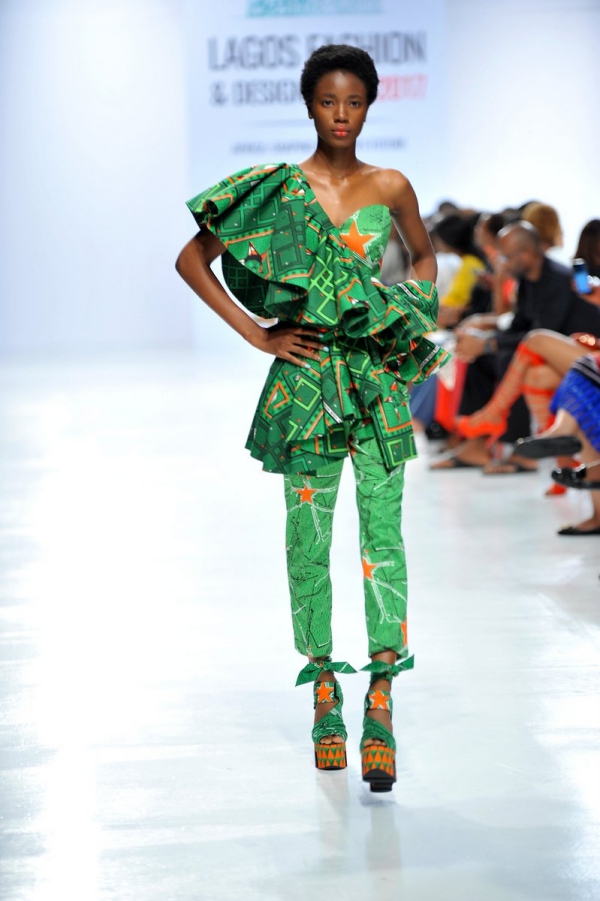africa inspiredModel wearing a piece from the Africa Inspired Fashion by Heineken at the Heineken Lagos Fashion And Design Week 2017 014