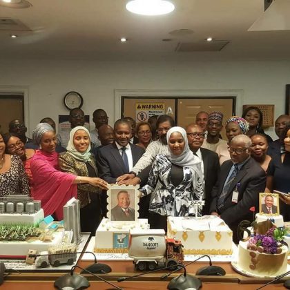 PHOTOS: It’s an office party for Dangote’s 61st birthday  %Post Title