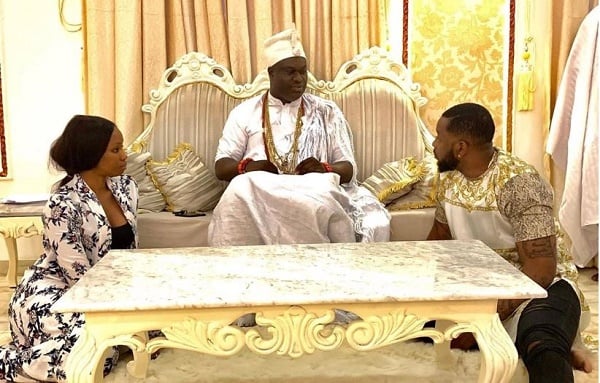 Teddy A and Bambam, ex-BBNaija housemates, visit ooni of Ife