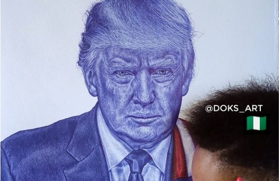 Trump hails Nigerian artist who drew his portrait