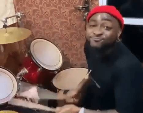 WATCH: Davido dazzles worshippers with drumming skills in Asaba church