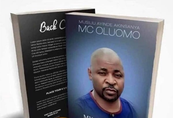 reactions as MC Oluomo appears on book cover