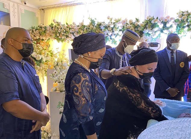 Tears as Peter Okoye's father-in-law is buried