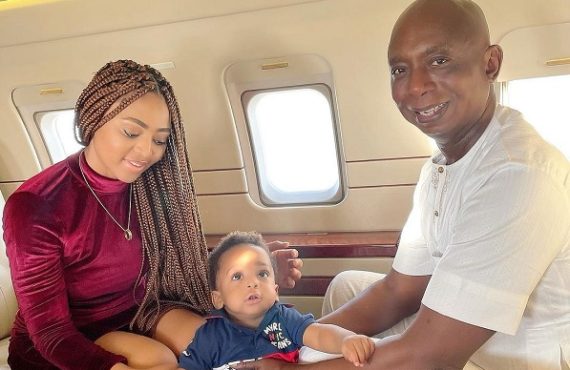 Regina Daniels shares lovely family photos on private jet