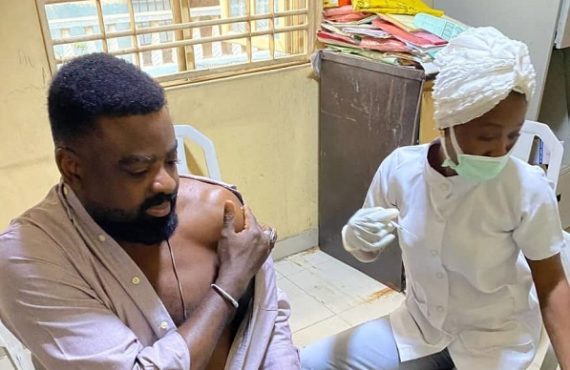 PHOTOS: Kunle Afolayan receives COVID-19 vaccine
