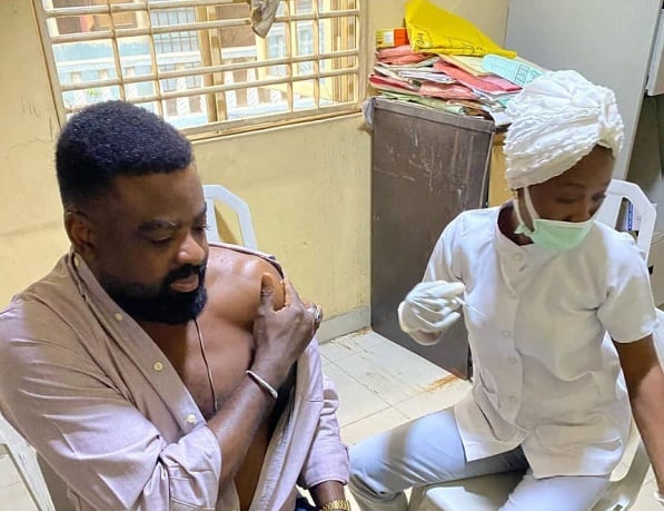 PHOTOS: Kunle Afolayan receives COVID-19 vaccine