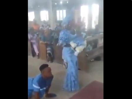 VIDEO: Man with disability, wife dedicate baby in church with dance moves