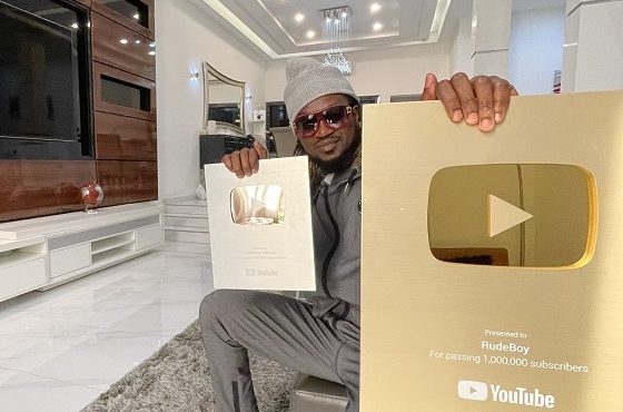 Rudeboy bags YouTube's gold plaque after hitting 1m subscribers