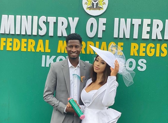 PHOTOS: Papa Ajasco's Miss Pepeye legally ties knot with Peter Olayinka