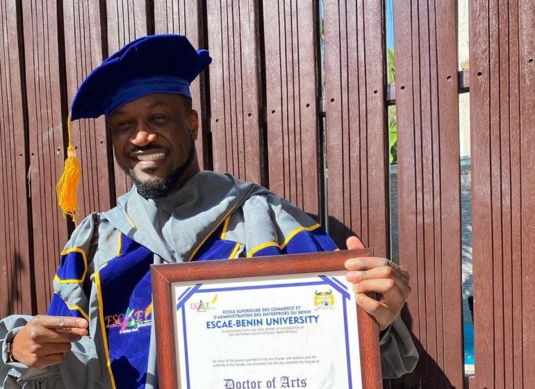 Peter Okoye bags honorary doctorate degree from Benin Republic varsity