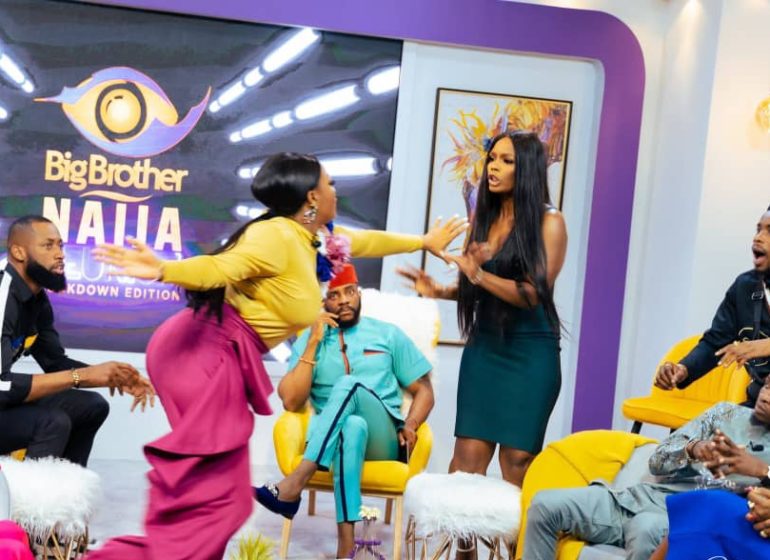 VIDEO: Drama as Lucy slaps Kaisha during BBNaija reunion