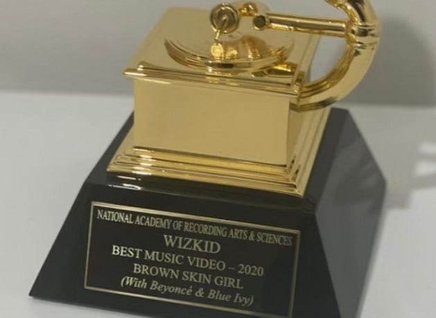 Wizkid flaunts his first-ever Grammy plaque