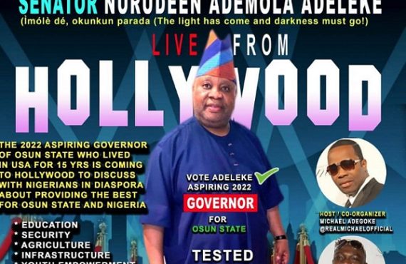 Adeleke takes campaign for Osun 2022 guber election to Hollywood