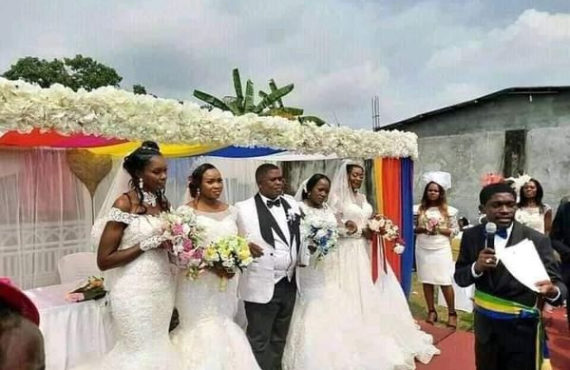 PHOTOS: Man marries four wives at once in Gabon
