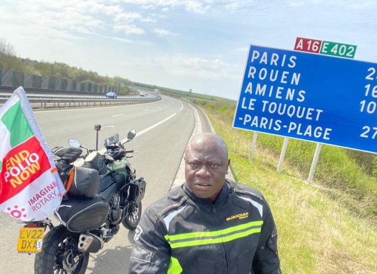 This Nigerian tourist is riding a bike from London to Lagos to raise funds for charity