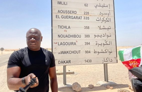 'I heard voices in Sahara desert' -- tourist riding bike from London to Lagos recounts