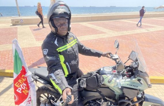 Bill Gates hails 'incredible' Nigerian biker who rode from London to Lagos to fight polio