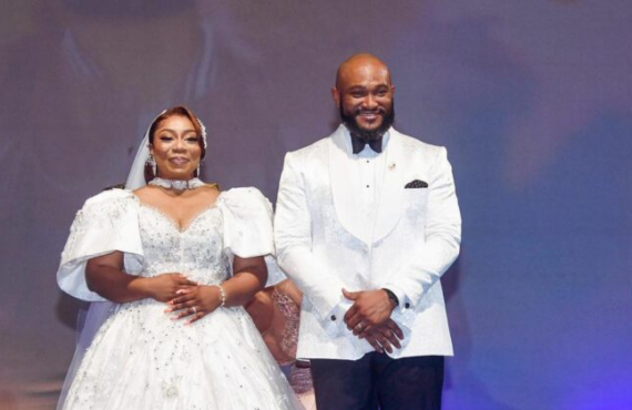 Oyahkilome officiates Blossom Chukwujekwu's white wedding holds in Lagos