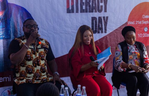 PHOTOS: Yemi Blaq, Wunmi Toriola mark Literacy Day with school kids in Lagos