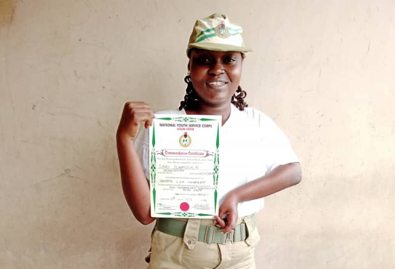 NYSC awards physically challenged corps member for serving in Osun election