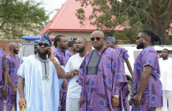 Davido makes first public appearance after son's death at Adeleke's inauguration