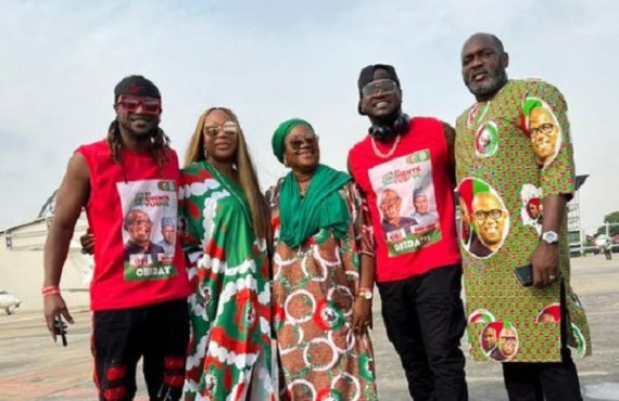 PHOTOS: Psquare joins Peter Obi's campaign in Rivers