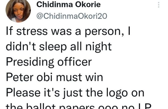 Obi must win, says corps member serving as presiding officer