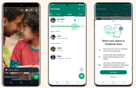 WhatsApp adds new feature to allow users share status on Facebook stories