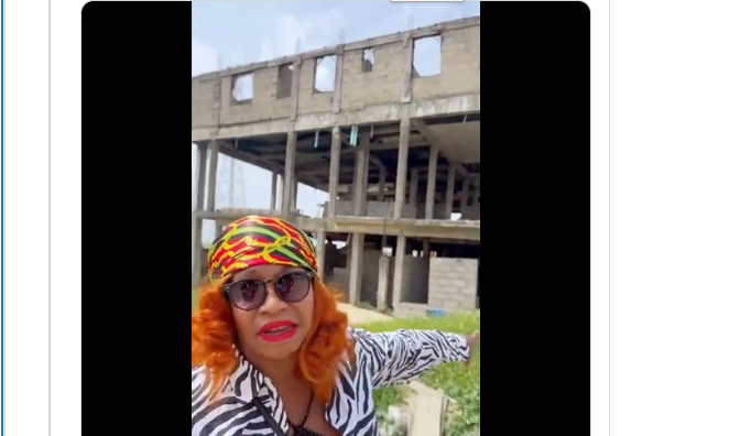 WATCH: US-based woman cries out over 'sinking' house brother built for her in Nigeria