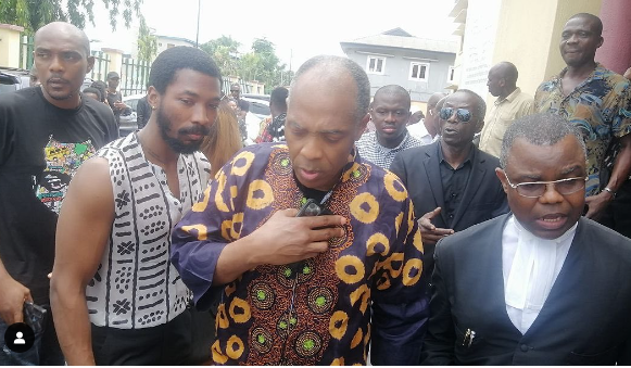 Made Kuti shares photo of self with father in court to support