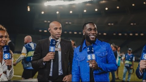 VIDEO: Thierry Henry gets Burna Boy's chain as singer performs at UCL final