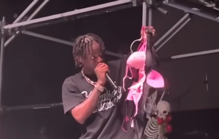 VIDEO: Rema gifted bras at US concert as Davido performs