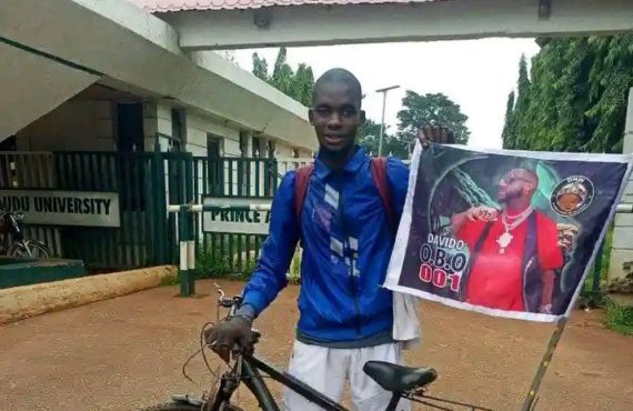 Davido reacts as bicycle rider refuses to return to Benue