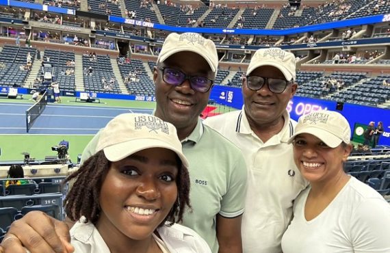 Seyi Makinde, daughter spotted at US Open finals