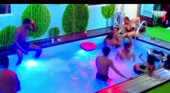 BBNaija: Alex punches Ike in heated pool clash (video)