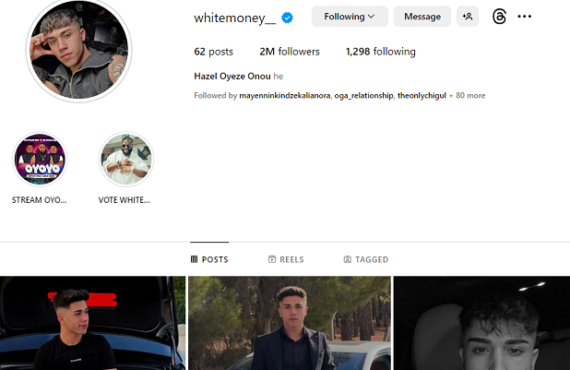 White Money's IG account hacked for second time in a month