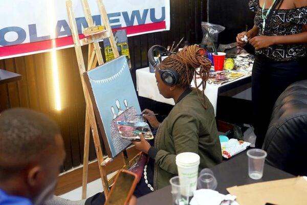 Nigerian artist aims for world record with 72-hour painting marathon