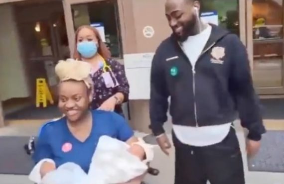 VIDEO: Davido, Chioma unveil newborn twins
