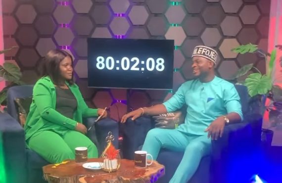 Nigerian lady begins 100-hour tv talk show to break world record