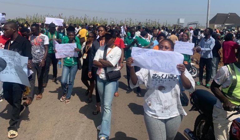 Protest at FULafia over feared abductions as gunmen attack off-campus community