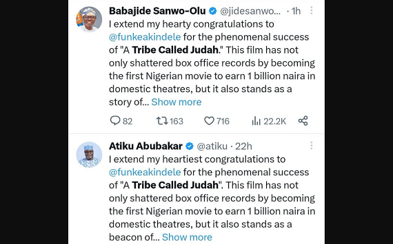 Reactions as X users spot similarities in Atiku, Sanwo-Olu congratulatory tweets to Akindele