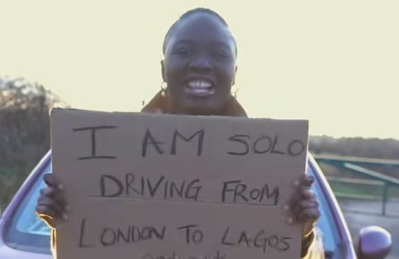 VIDEO: Nigerian lady begins solo trip from London to Lagos by car