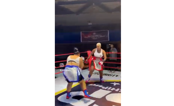 VIDEO: Chizzy Alichi, Laide Bakare fight in celebrity boxing match